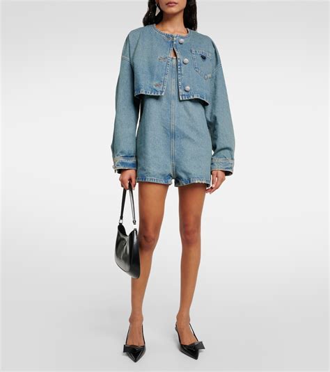 prada denim playsuit